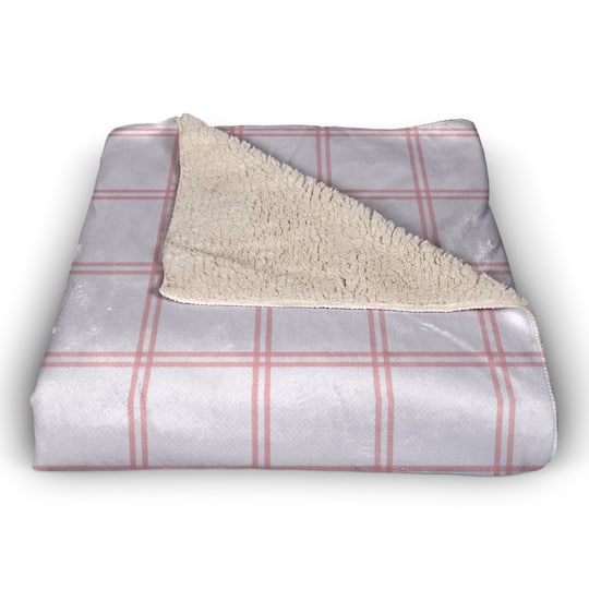 U And Me On Windowpane Sherpa Fleece Throw Blanket